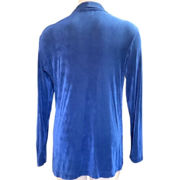 Chico's Travelers Cardigan Jacket Sz 1 (M/8) Blue #141Q - Picture 4 of 7